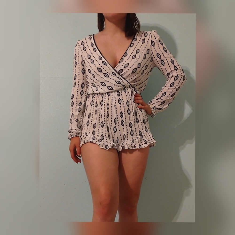 Rue21 Black and White Romper